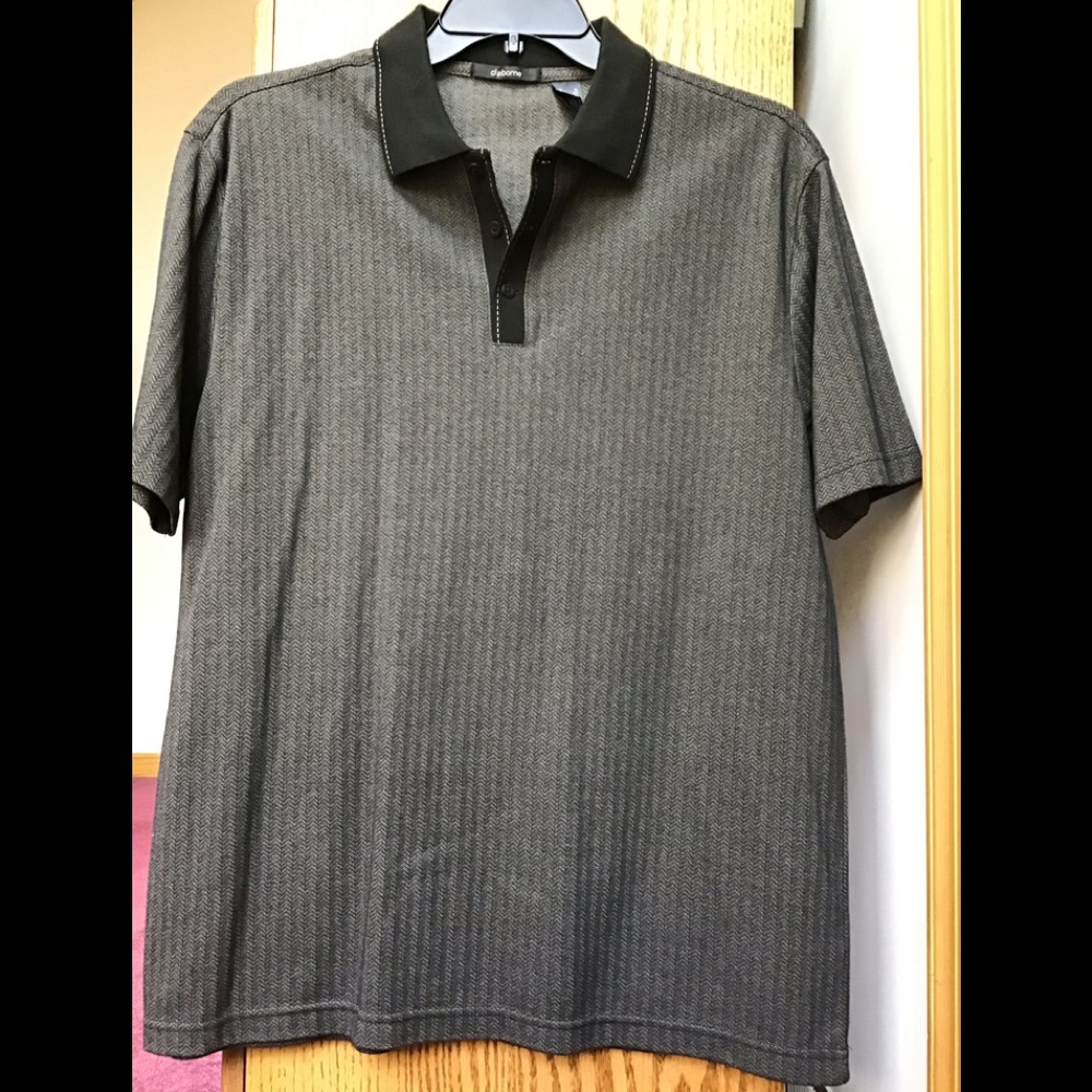 Claiborne men’s charcoal & & black polo size XL